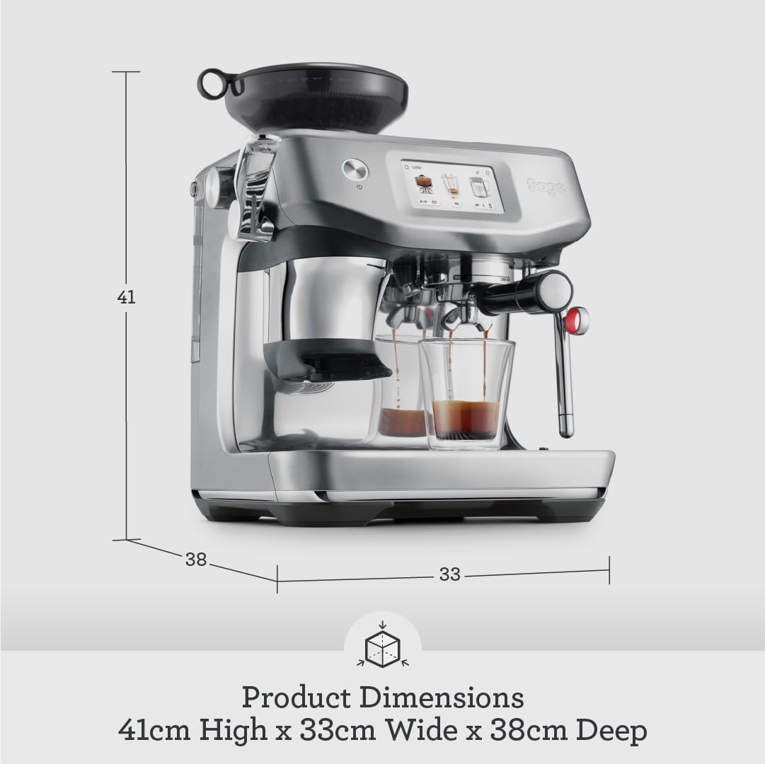 # Sage Barista Touch Impress Bean-to-Cup Espresso Machine – Sea Salt | Cold Brew, Guided Barista Touchscreen, ThermoJet, 30 Grind Settings & 14 Presets