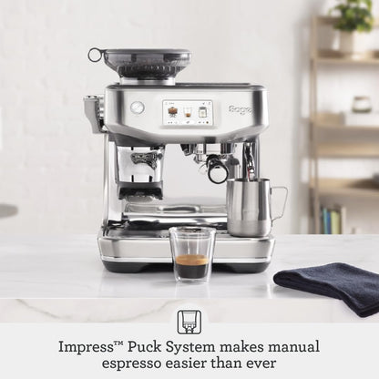 # Sage Barista Touch Impress Bean-to-Cup Espresso Machine – Sea Salt | Cold Brew, Guided Barista Touchscreen, ThermoJet, 30 Grind Settings & 14 Presets