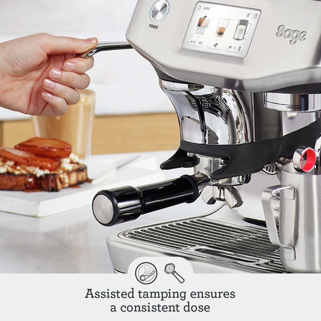 # Sage Barista Touch Impress Bean-to-Cup Espresso Machine – Sea Salt | Cold Brew, Guided Barista Touchscreen, ThermoJet, 30 Grind Settings & 14 Presets